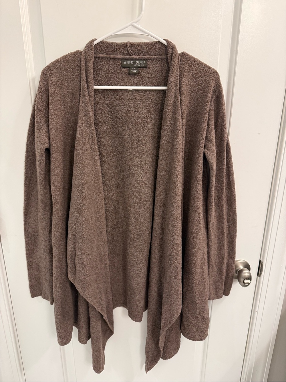 Barefoot Dreams CozyChic Lite Island Open-Front Draped Cardigan - Brown